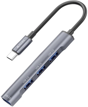 USB-хаб Bavin HUB-19 USB-C/1xUSB 3.0/3xUSB 2.0 Gray