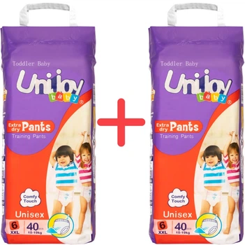 Упаковка трусиков-подгузников Unijoy baby Soft XXL 15-19 кг 40 шт х 2 пачки (6973920540724_2)