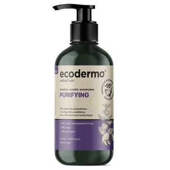 Шампунь Ecoderma для глибокого очищення масного волосся з екстрактом кропиви та лайма 500 мл