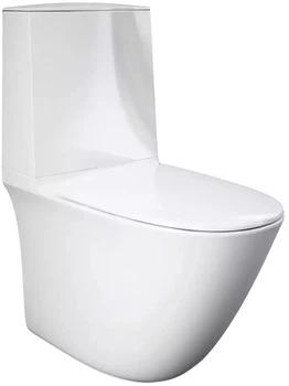 Унитаз-компакт RAK Ceramics Sensation SENWC1146AWHA + SENWT1800AWHA + SENSC3901WH безободковый с сиденьем Soft Close дюропласт
