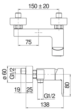 Змішувач для душу Nobili Rubinetterie New Road (RD00130CR)