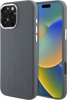 Панель Mercedes-Benz Silicone Vertical Tonal Stripes MagSafe для Apple iPhone 16 Pro Max Grey (MEHMP16X23SUVSA)