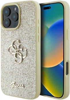 Панель Guess Fixed Glitter Big 4G для Apple iPhone 16 Pro Max Gold (GUHCP16XHG4SGD)