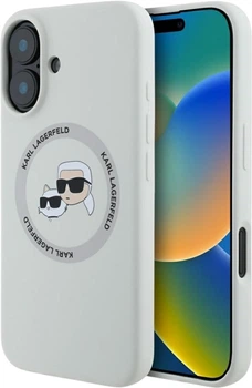 Панель Karl Lagerfeld Silicone Double Heads And Circle MagSafe для Apple iPhone 16 Beige (KLHMP16SSKCHTCE)