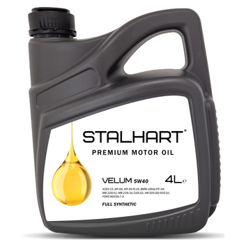 Оливи моторні STALHART VELUM 5W-40 4л, ACEA C3, API SN, SN Plus, VW 505 00, VW 505 01, BMW Longlife-04, MB 229.31, MB 229.51, MB 229.52, 3