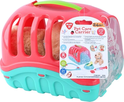 Ігровий набір PlayGo Переноска для домашніх тварин з плюшевим цуценям 7 елементів (2936)