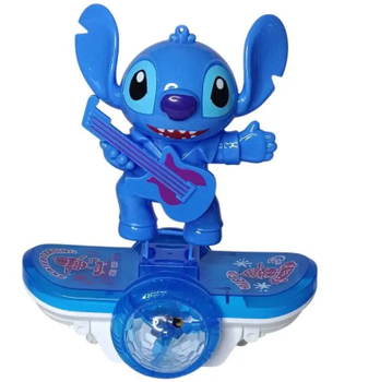 Интерактивная игрушка Стич 20 см Electric Universal Cool Lighting Scoote для детей от 3-х лет на батарейках, движующаяся