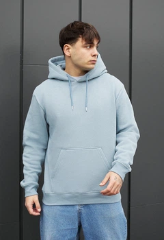 Худи Мужское Стаф Светло-голубое На Флисе Спортивное Staff Light Blue Fleece XS (372206)