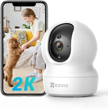 Камера безпеки EZVIZ CP1 Pro 2K для приміщень, Wi-Fi, 2,4 ГГц, підтримка 512 ГБ, поворот на 360°, біла