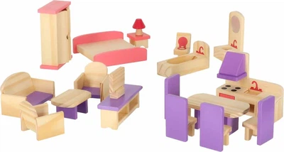Меблі для лялькового будиночка Cucinino дерев’яні Фіолетові (5903039755796)