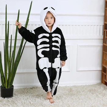 Пижама Детская Кигуруми Для Детей И Подростков Скелет Черно-белая Kigurumi 120 (110-120) (368955)
