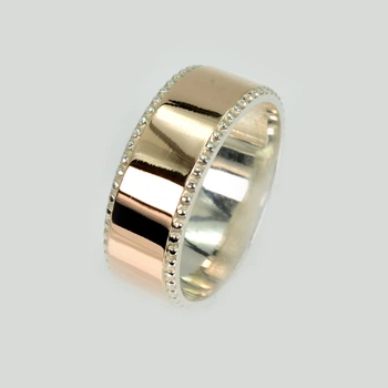 Обручальное кольцо серебряное с золотом Silver Style Обр24