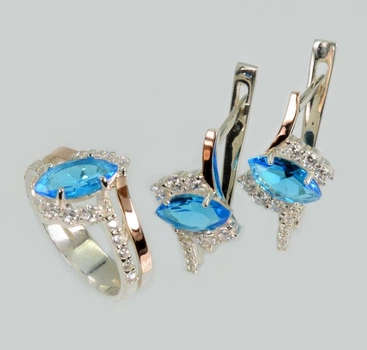 Серебряный комплект с золотыми пластинами Silver Style 171