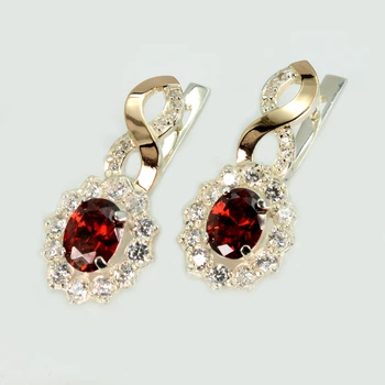 Срібні сережки з аметистом і фіанітами Silver Style 071с