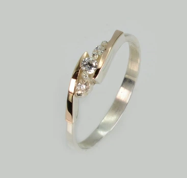 Серебряное кольцо с золотыми вставками Silver Style 220к