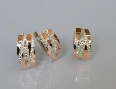 Серебряный комплект с золотыми пластинами Silver Style 161