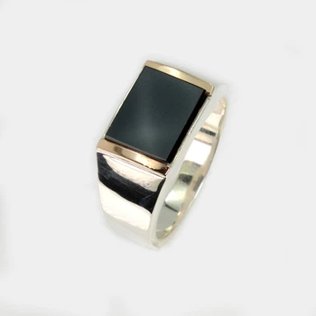 Срібна печатка з оніксом Silver Style м26