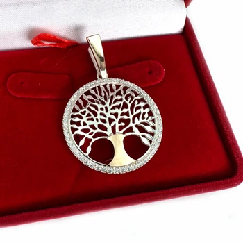 Срібна підвіска з пластинами золота "Дерево життя" Silver Style 1027п