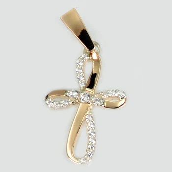 Серебряный крестик с золотыми вставками Silver Style К 10