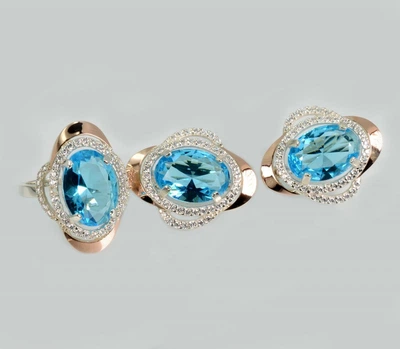 Серебряный комплект с золотыми пластинами Silver Style 233