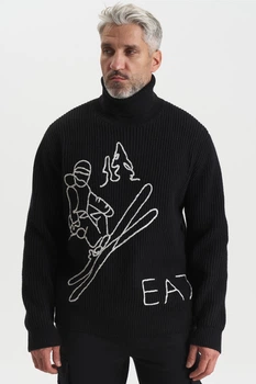 Чоловічий чорний свитер EA7 Emporio Armani 8286 L