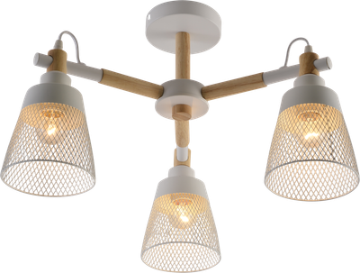 Люстра декоративная INTEREES IS XA1557-3 WH+WOOD