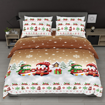 Комплект постільної білизни Sweet-Dream Новорічний Лоло 200 х 215 см євро золотий