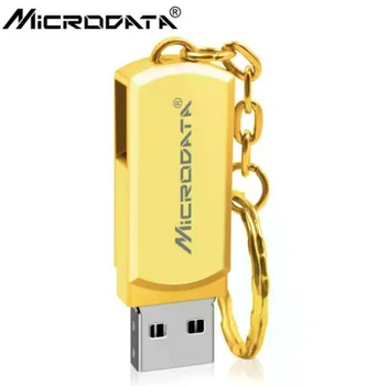 Металлическая USB Флешка 32гб для компьютера Microdata Aluminum 32GB Золотистый