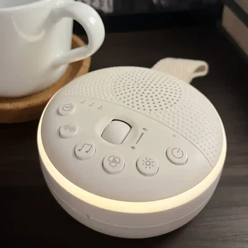 Портативний генератор білого шуму White Noise Machine (21 звук, таймер, нічне світло, пам’ять налаштувань, USB, білий)