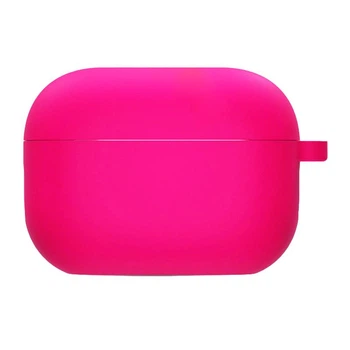 Силіконовий футляр із мікрофіброю для навушників Airpods Pro 3 Розовий / Barbie pink