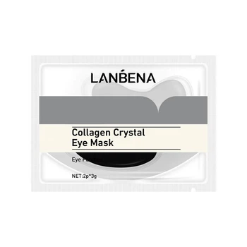 Гидрогелевые патчи под глаза с коллагеном черные Lanbena Collagen Crystal Eye Mask Black 6г/2шт