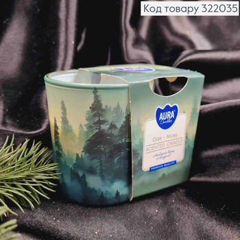 Аромасвеча стакан BISPOL "Oak - Moss" 100 г/22 часов, 72s-58