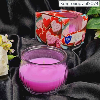 Аромасвечка стакан AURA "Vanilla cookies", 80 г/18 часов, 69-436