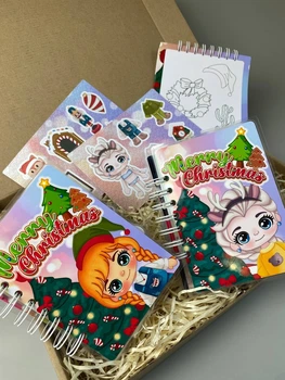 Новогодний бокс Merry Christmas набор блокнотов на липучках