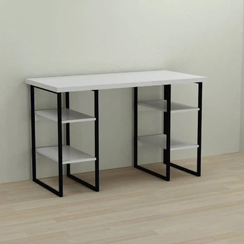 Письмовий стіл Ferrum-decor Карен 76x140x60 чорний ДСП Біле 32мм (FRD-102055)
