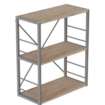Этажерка 3/60 Ferrum-decor Серии Конект 73x60x28 серый ДСП Дуб Сан-Марино 16мм (FRD-104267)