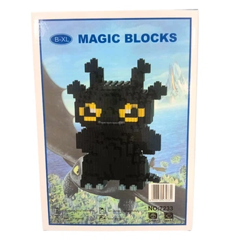 Конструктор 3D Magic Blocks Ночная Фурия, черная 10х25 см 1320 деталей, №7233
