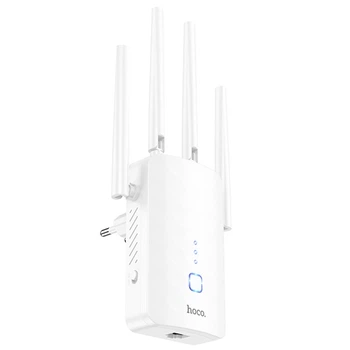 Портативний модем Репітер Hoco HI35 підсилювач Wi-Fi сигналу на 4 антени WiFi4, 300Mbps, 2.4 ГГц Чорний