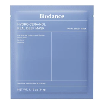 BIODANCE Hydro Cera-Nol Real Deep Mask — Успокаивающая и укрепляющая гидрогелевая маска с Cera-Nol