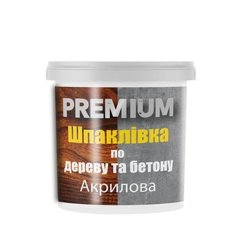 Шпаклевка акриловая по дереву и бетону Белая 1.5 кг PREMIUM