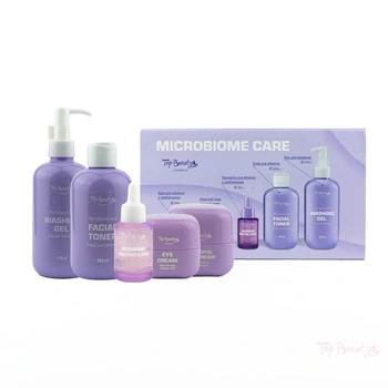 Набір, бокс подарунковий серія "MICROBIOME CARE" 5 товарів в коробці Топ Бьюті Top Beauty