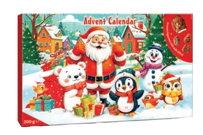 Адвент календарь Baron Chocolate Advent Calendar 200г (Санта зі звірями)
