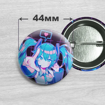 Значок Вокалоид Хацунэ Мику / Vocaloid Hatsune Miku. №4 44мм