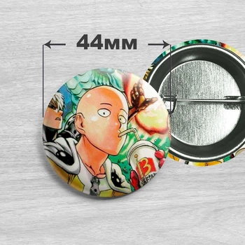 Значок Сайтама з аніме Ванпанчмен / One-Punch Man. №1 44мм