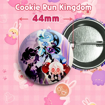 Значок Шадоу Милк Куки, Блек Сапфир Куки, Кэнди Эпл Куки из игры Cookie Run: Kingdom. №54 44мм