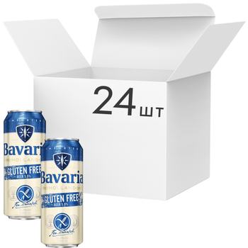 Упаковка пива Bavaria Gluten Free світле фільтроване 5% 0.5 л х 24 шт (8714800034968)