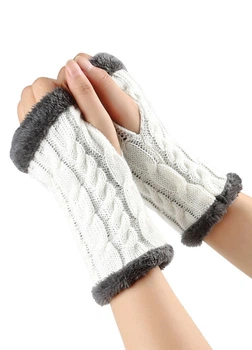 Митенки зимние с мехом белые One Size
