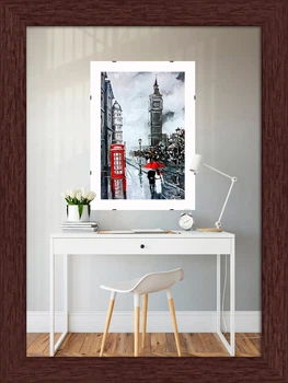 Фоторамка пластиковая 13х18 багет: AM1513-1118-1 Темное дерево (с антибликовым стеклом 2мм, двп) EmojiFrame