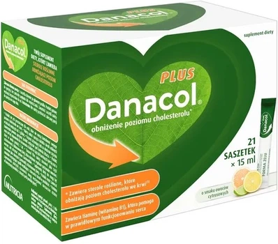 Харчова добавка Nutricia Danacol Plus у вигляді гелю 21 саше (5900852059902)