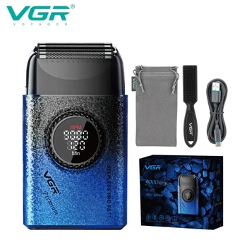 Электробритва Vgr Blue Шейвер Электрическая Бритвенная Бритва Для Бритья Триммер Мужской (372801)
